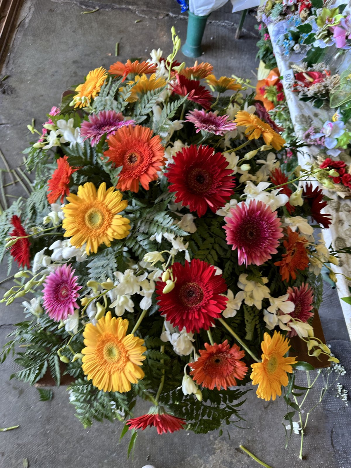 Composizione di gerbere multicolori