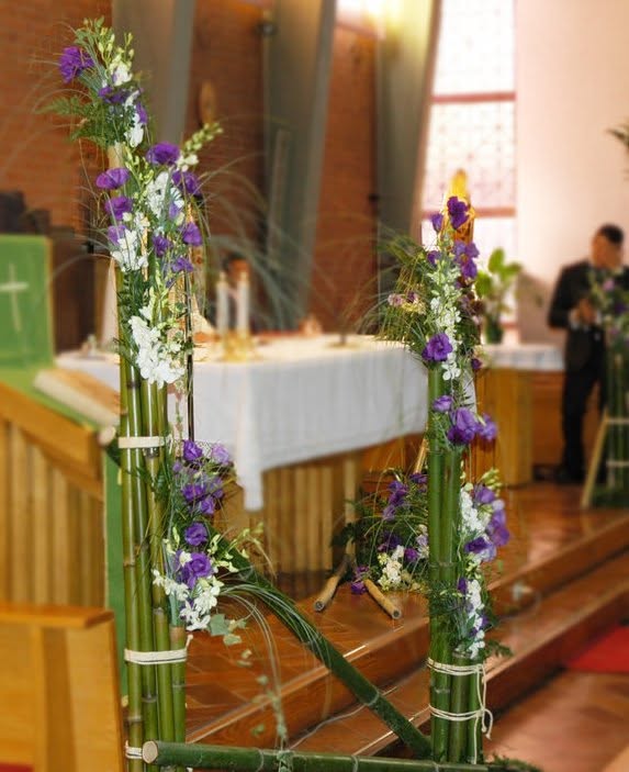 Bambù, bianco e viola